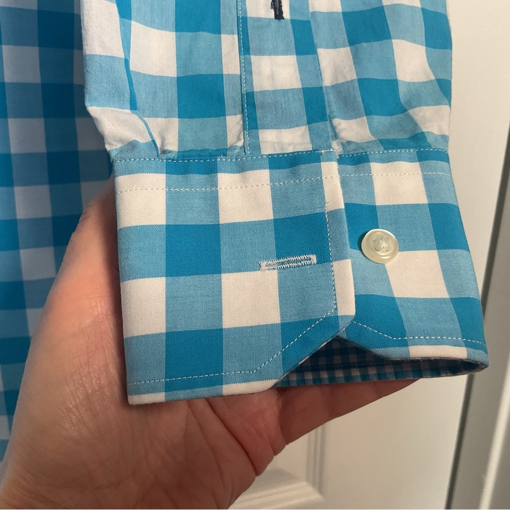 Tommy Hilfiger Blue and White Gingham Dress Shirt - Picture 5 of 9